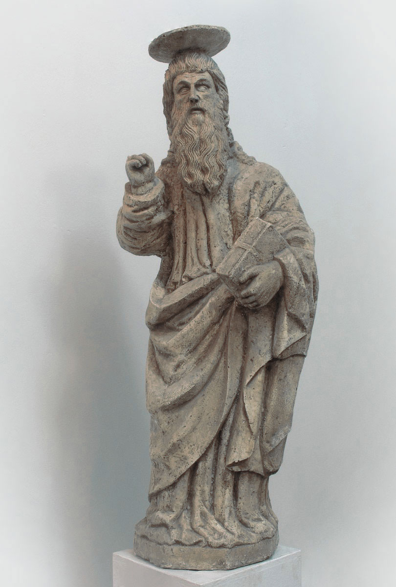 Saint from the top of the lunette of the portal, Franciscan church, 15th century, plaster cast, HZ-250